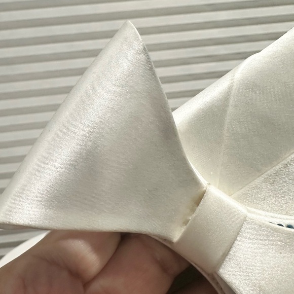 🌺MACH & MACH🌺 Le Cadeau 65 Satin Slingback Pumps White Blue Size: 37 - Picture 15 of 16